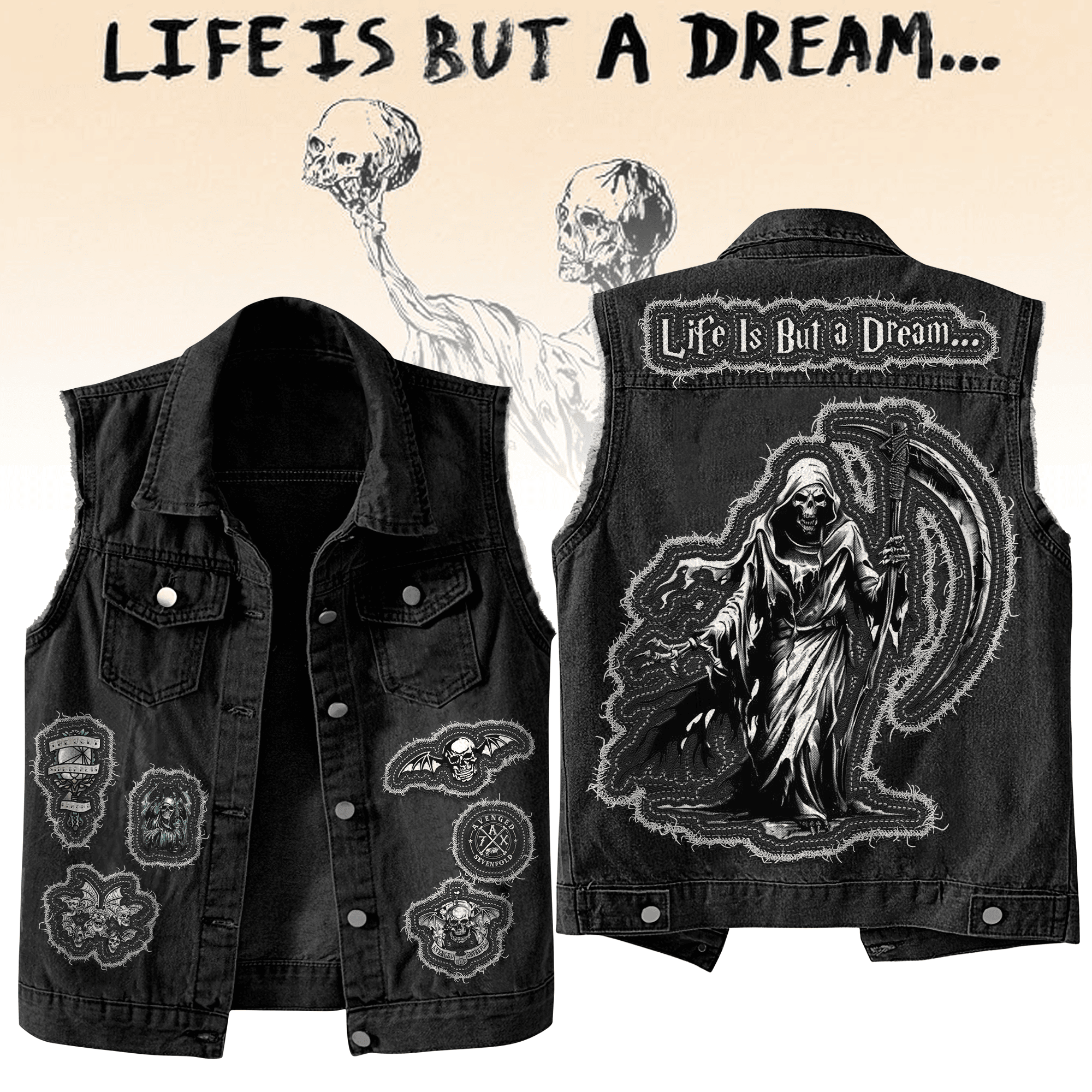 Life Is But A Dream Avenged Sevenfold Music Style Sleeveless Jacket For Fans