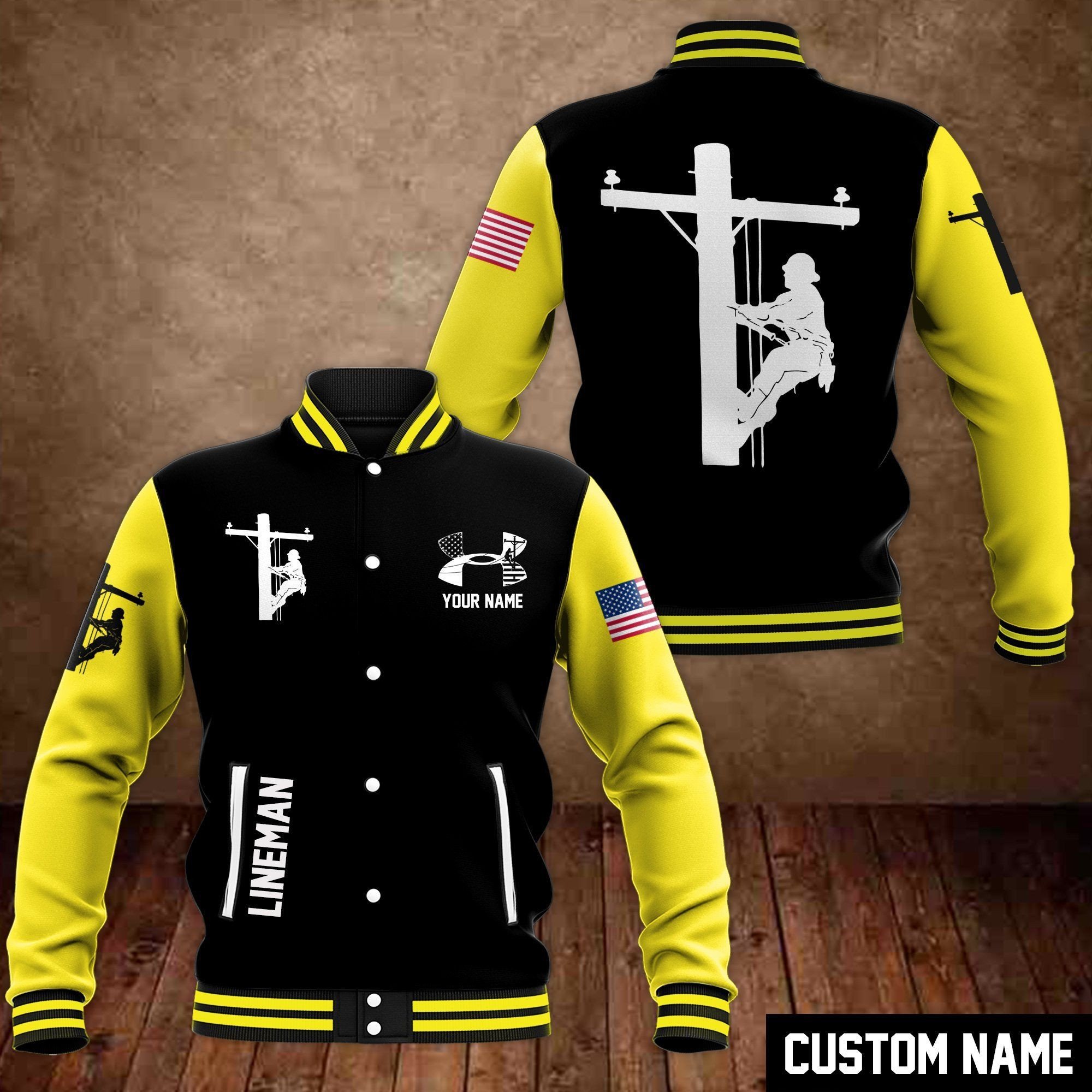Lineman Style Baseball Jacket For Fans