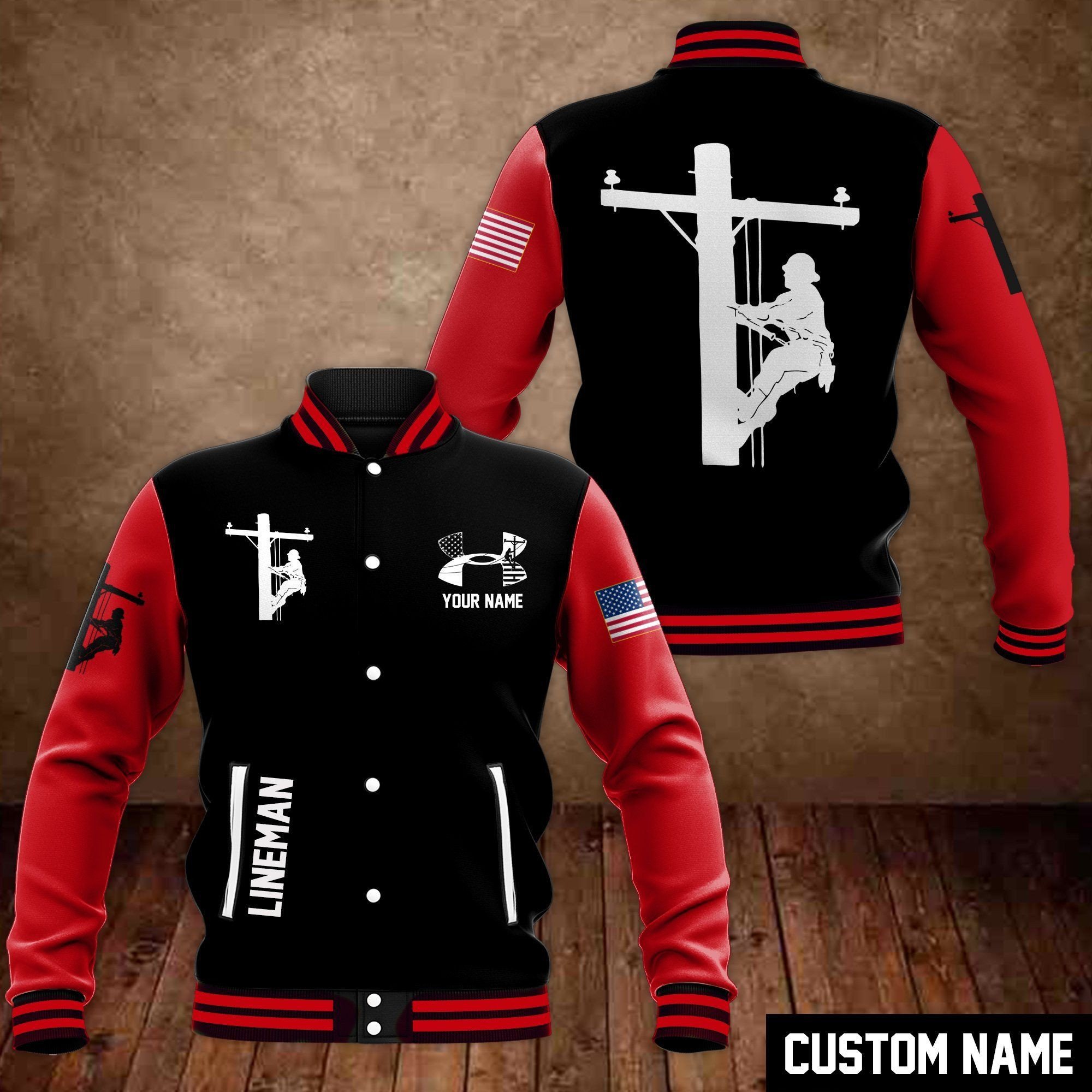 Lineman Style Baseball Jacket For Fans