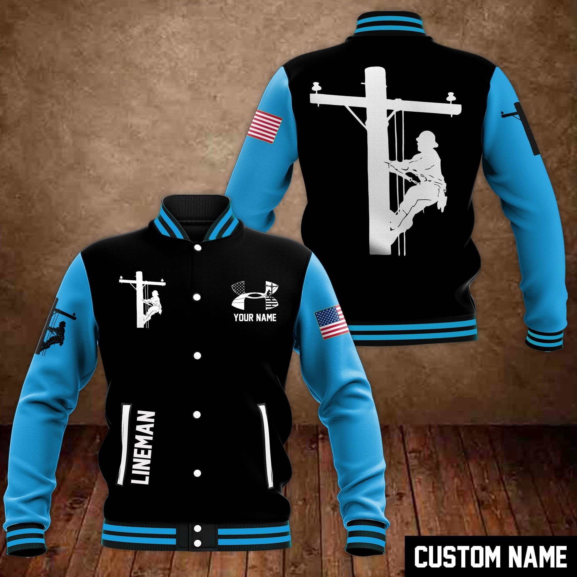 Lineman Style Baseball Jacket For Fans