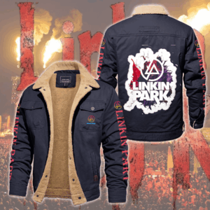 Linkin Park Music Style Fleece Thermal Cotton Jacket For Fans