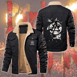 Linkin Park Music Style Fleece Thermal Cotton Jacket For Fans