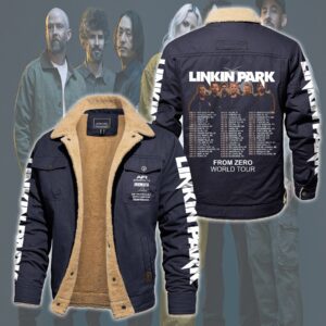 Linkin Park Music Style Fleece Thermal Cotton Jacket For Fans