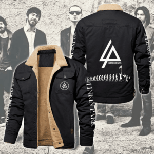 Linkin Park Music Style Fleece Thermal Cotton Jacket For Fans