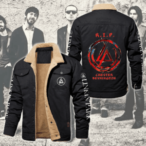 Linkin Park Music Style Fleece Thermal Cotton Jacket For Fans