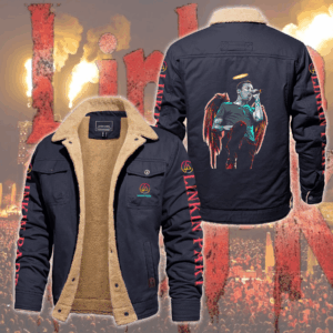 Linkin Park Music Style Fleece Thermal Cotton Jacket For Fans