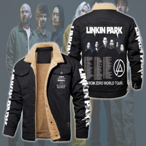 Linkin Park Music Style Fleece Thermal Cotton Jacket For Fans