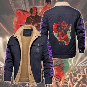 Linkin Park Music Style Fleece Thermal Cotton Jacket For Fans