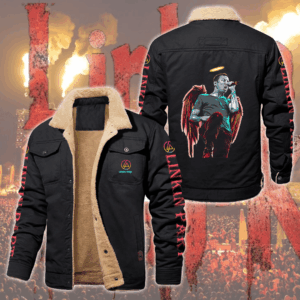 Linkin Park Music Style Fleece Thermal Cotton Jacket For Fans