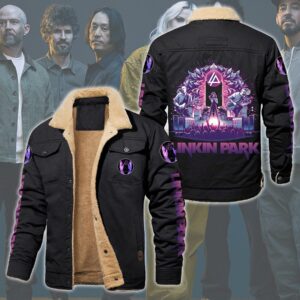Linkin Park Music Style Fleece Thermal Cotton Jacket For Fans