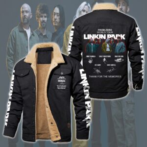 Linkin Park Music Style Fleece Thermal Cotton Jacket For Fans
