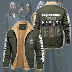 Linkin Park Music Style Fleece Thermal Cotton Jacket For Fans