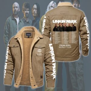 Linkin Park Music Style Fleece Thermal Cotton Jacket For Fans