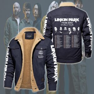 Linkin Park Music Style Fleece Thermal Cotton Jacket For Fans