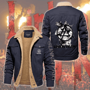 Linkin Park Music Style Fleece Thermal Cotton Jacket For Fans