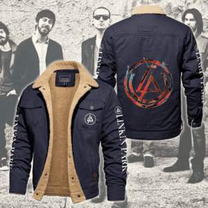 Linkin Park Music Style Fleece Thermal Cotton Jacket For Fans