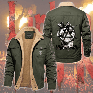 Linkin Park Music Style Fleece Thermal Cotton Jacket For Fans
