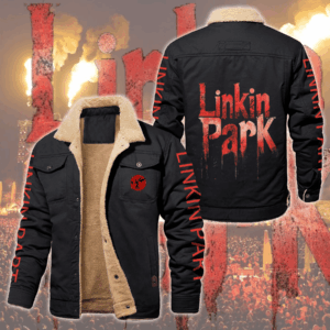 Linkin Park Music Style Fleece Thermal Cotton Jacket For Fans