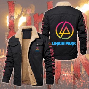 Linkin Park Music Style Fleece Thermal Cotton Jacket For Fans