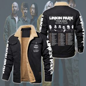 Linkin Park Music Style Fleece Thermal Cotton Jacket For Fans