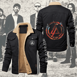 Linkin Park Music Style Fleece Thermal Cotton Jacket For Fans