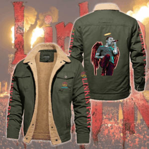 Linkin Park Music Style Fleece Thermal Cotton Jacket For Fans