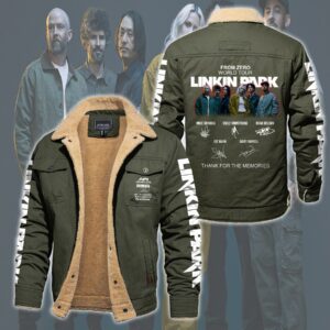 Linkin Park Music Style Fleece Thermal Cotton Jacket For Fans