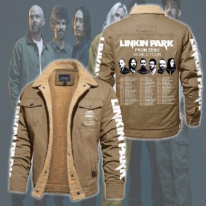 Linkin Park Music Style Fleece Thermal Cotton Jacket For Fans