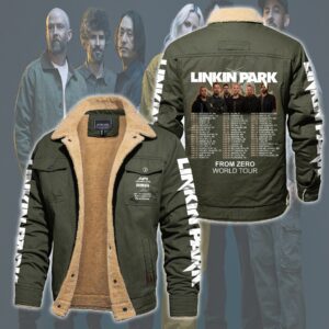 Linkin Park Music Style Fleece Thermal Cotton Jacket For Fans