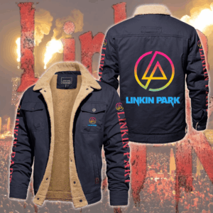 Linkin Park Music Style Fleece Thermal Cotton Jacket For Fans