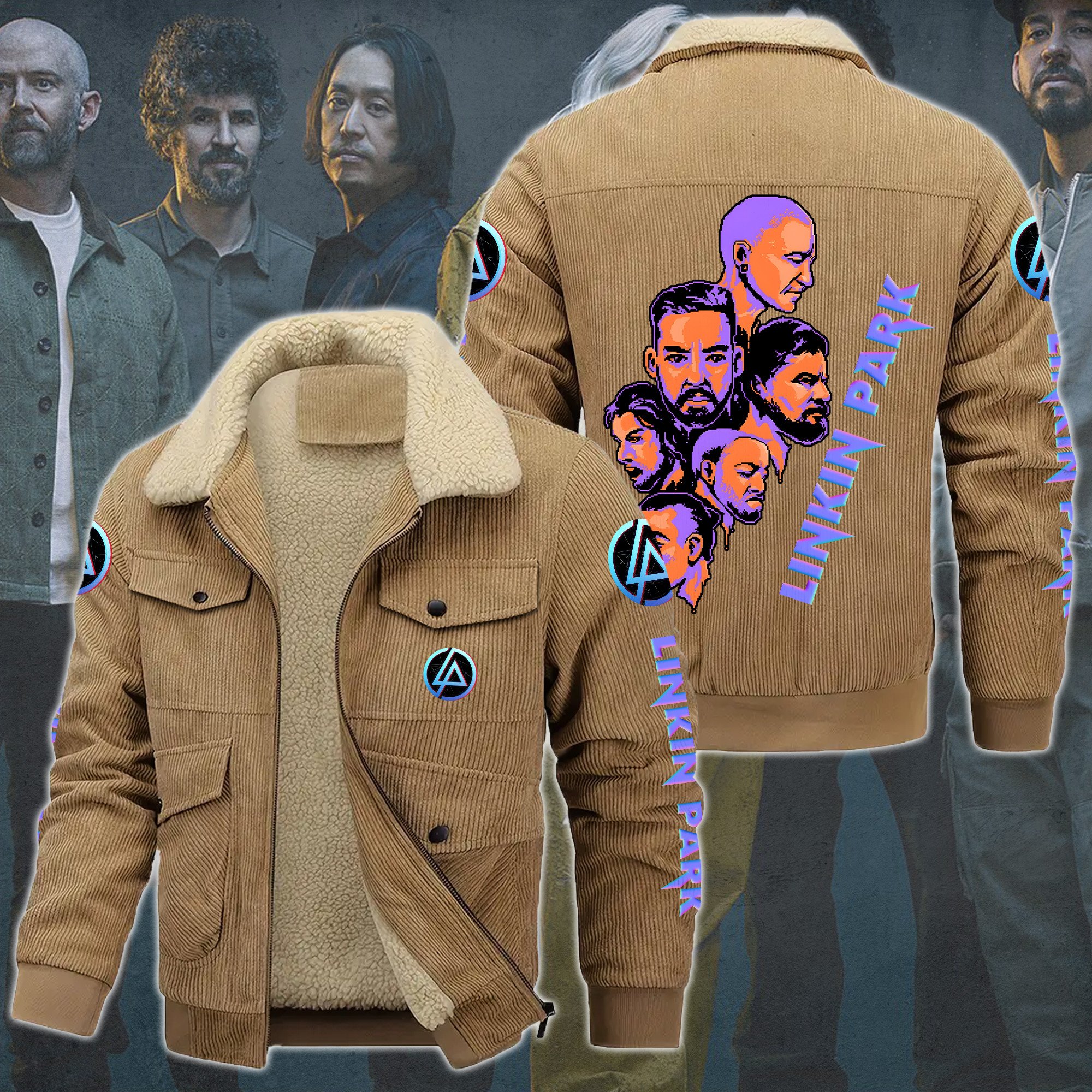 Linkin Park Music Style Thermal Cotton Jacket Prim For Fans