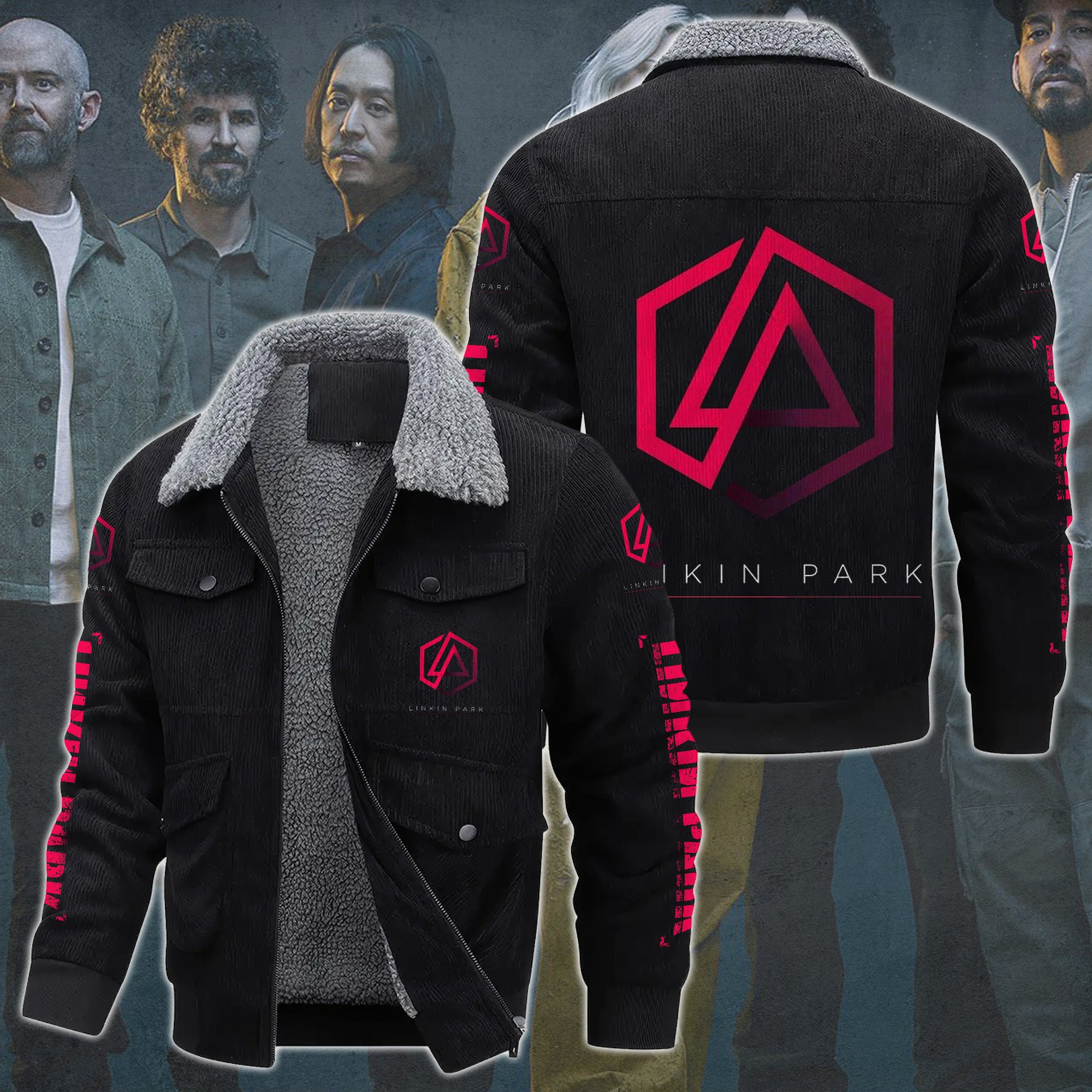 Linkin Park Music Style Thermal Cotton Jacket Prim For Fans