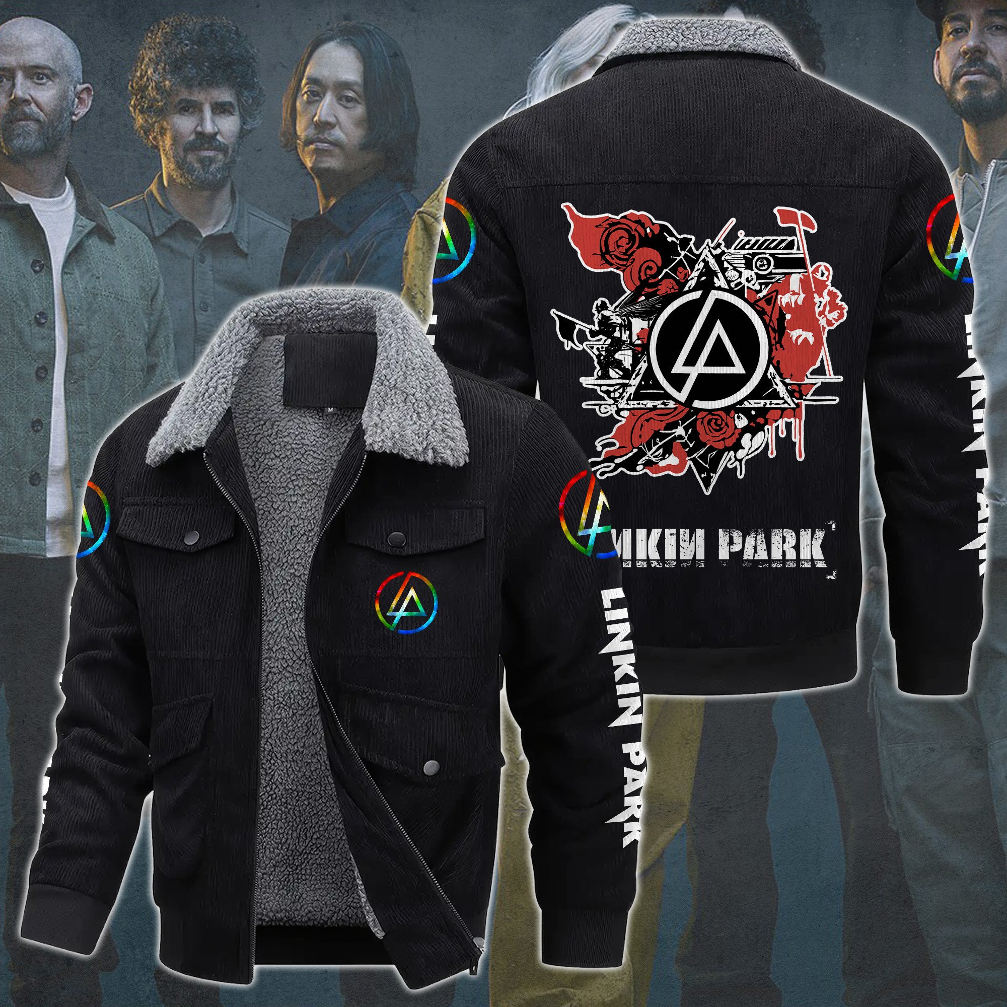 Linkin Park Music Style Thermal Cotton Jacket Prim For Fans