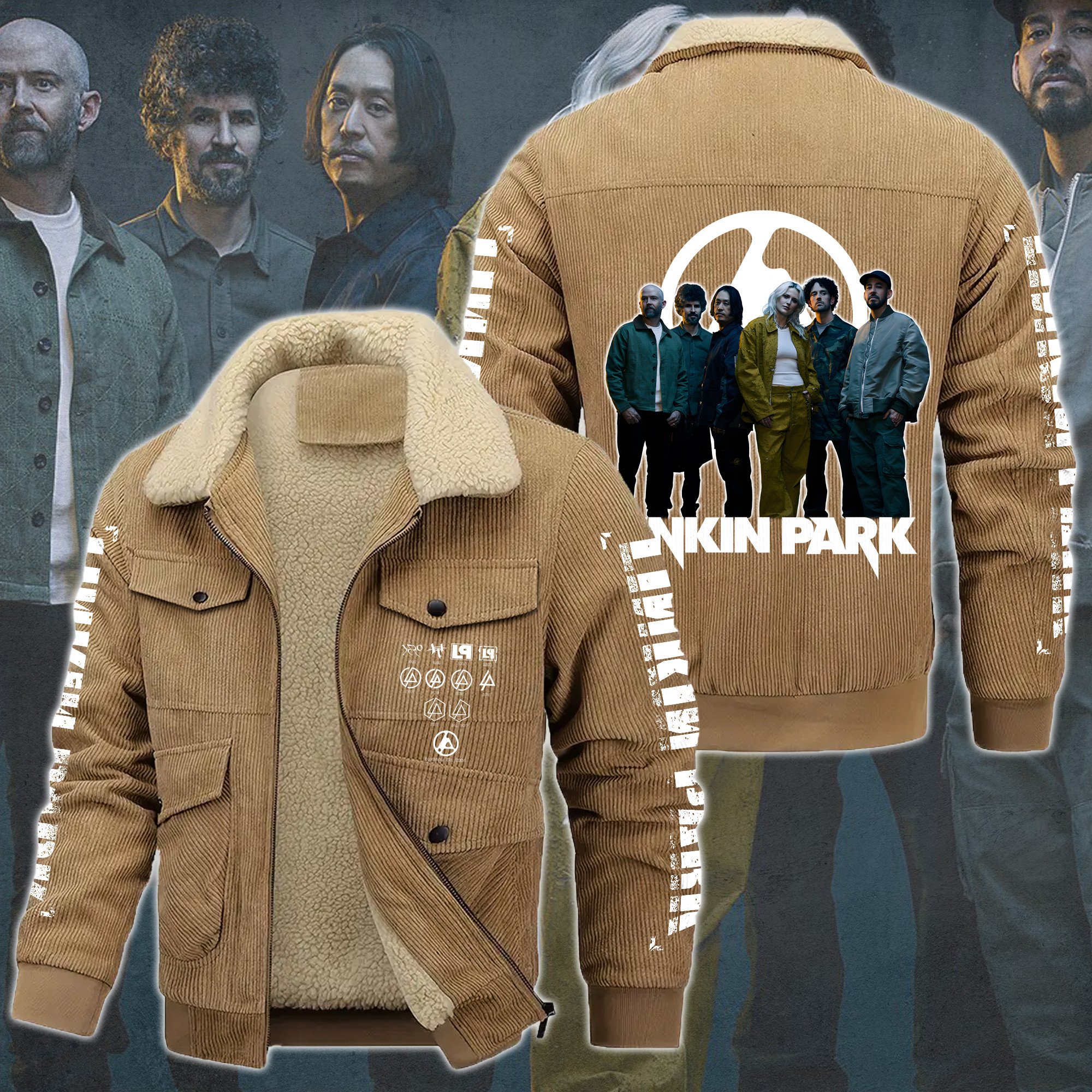 Linkin Park Music Style Thermal Cotton Jacket Prim For Fans