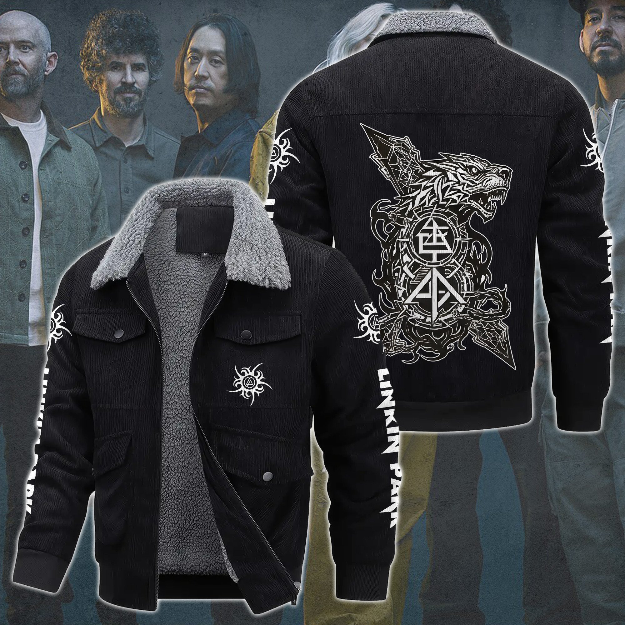 Linkin Park Music Style Thermal Cotton Jacket Prim For Fans
