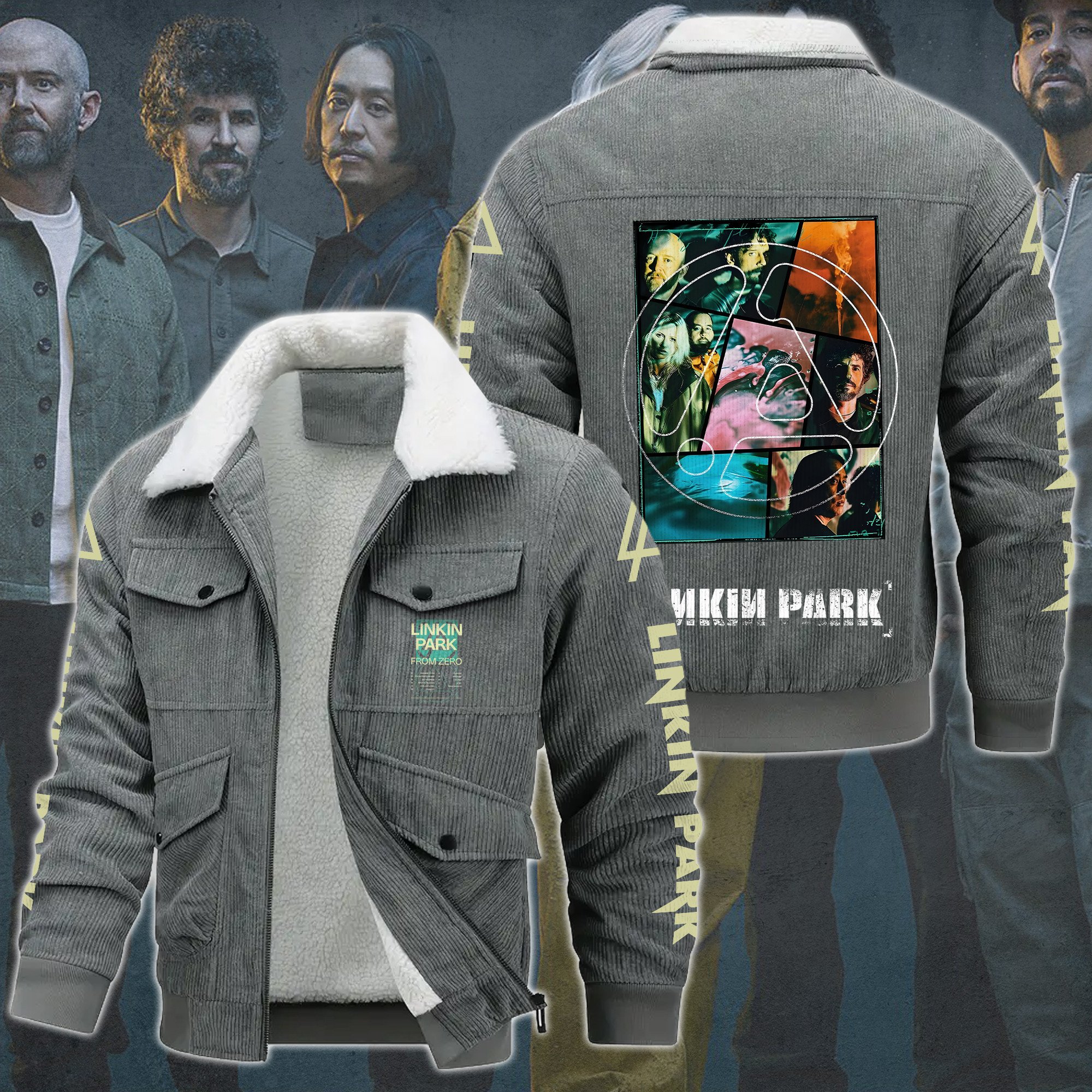 Linkin Park Music Style Thermal Cotton Jacket Prim For Fans