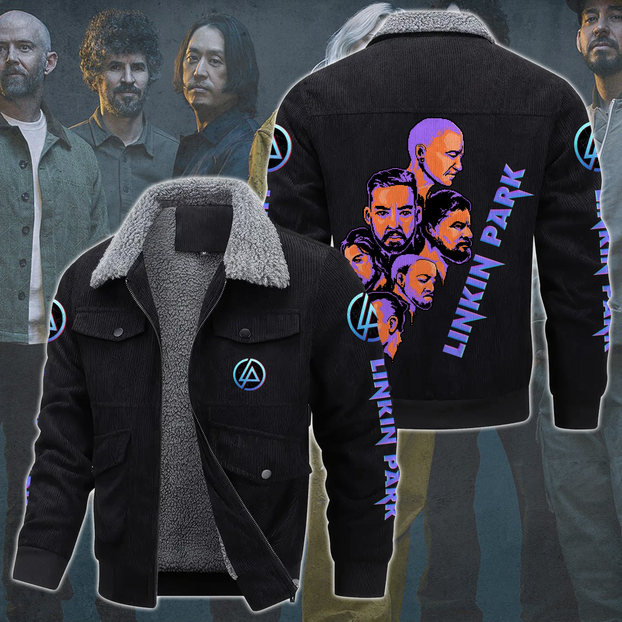 Linkin Park Music Style Thermal Cotton Jacket Prim For Fans