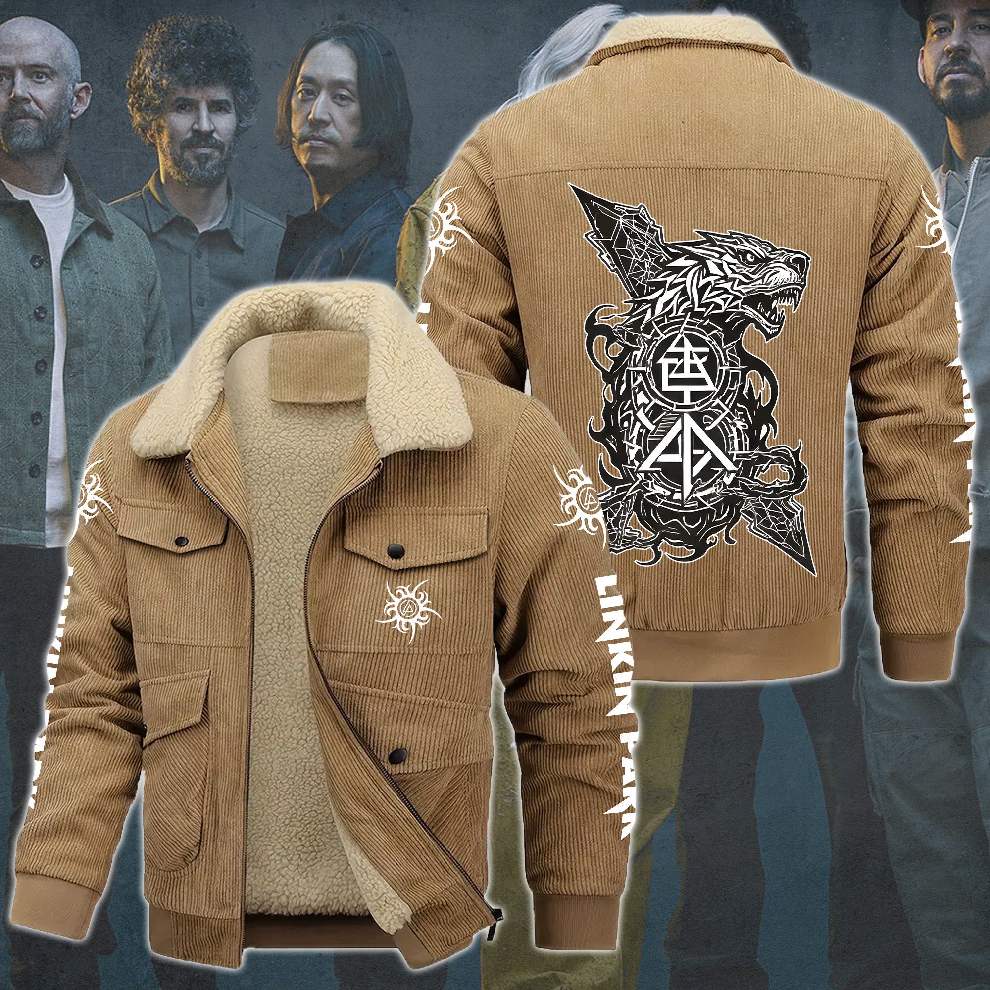 Linkin Park Music Style Thermal Cotton Jacket Prim For Fans