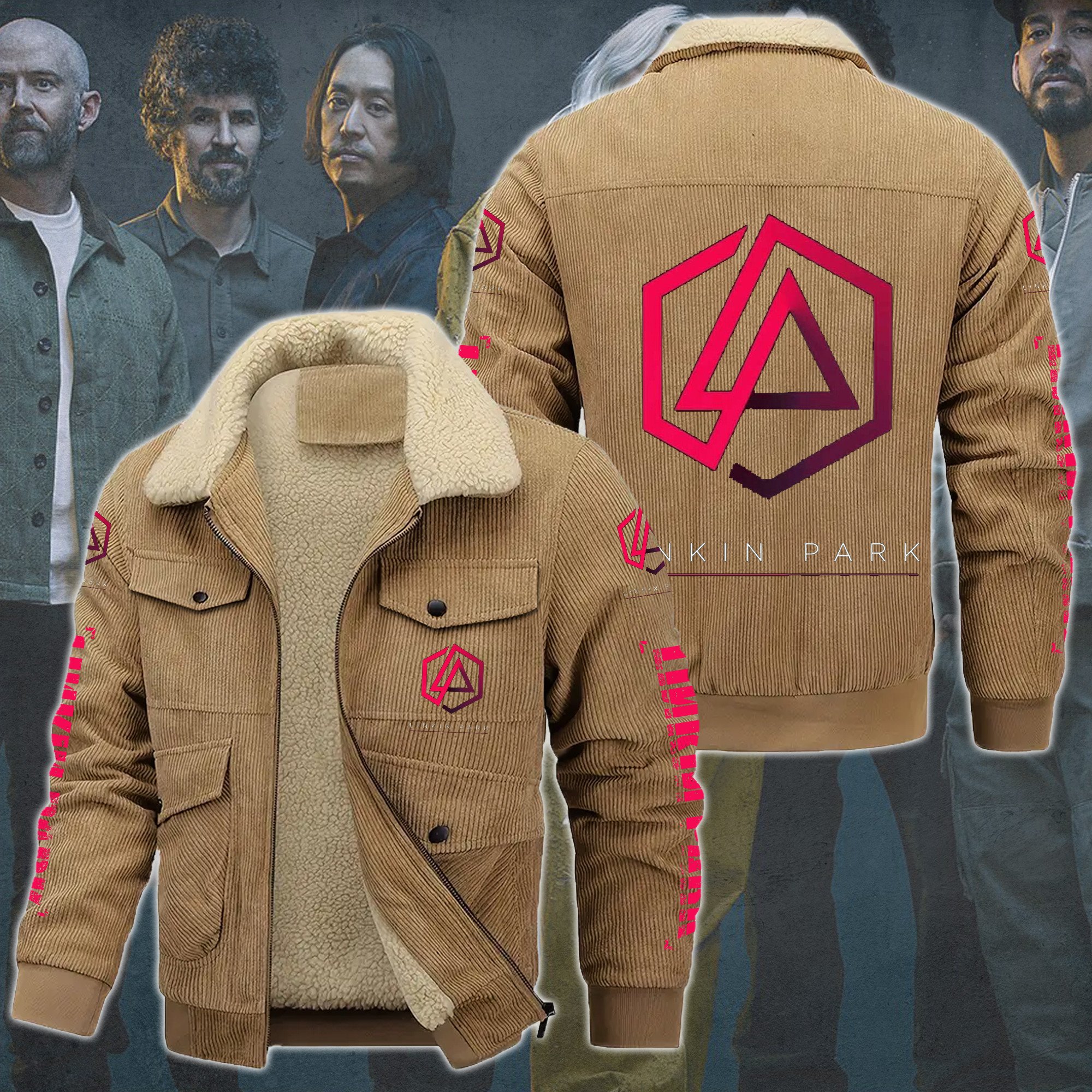 Linkin Park Music Style Thermal Cotton Jacket Prim For Fans