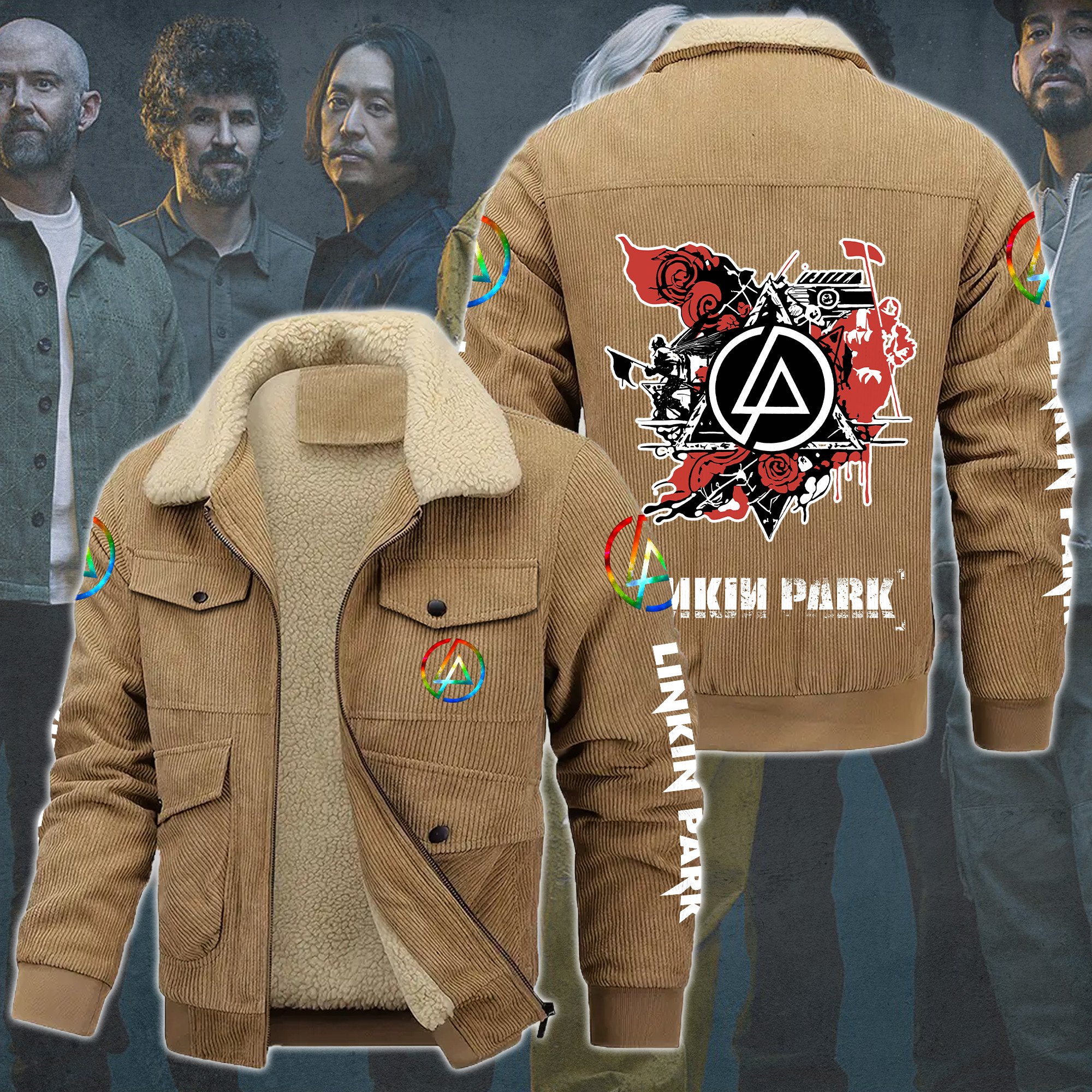 Linkin Park Music Style Thermal Cotton Jacket Prim For Fans
