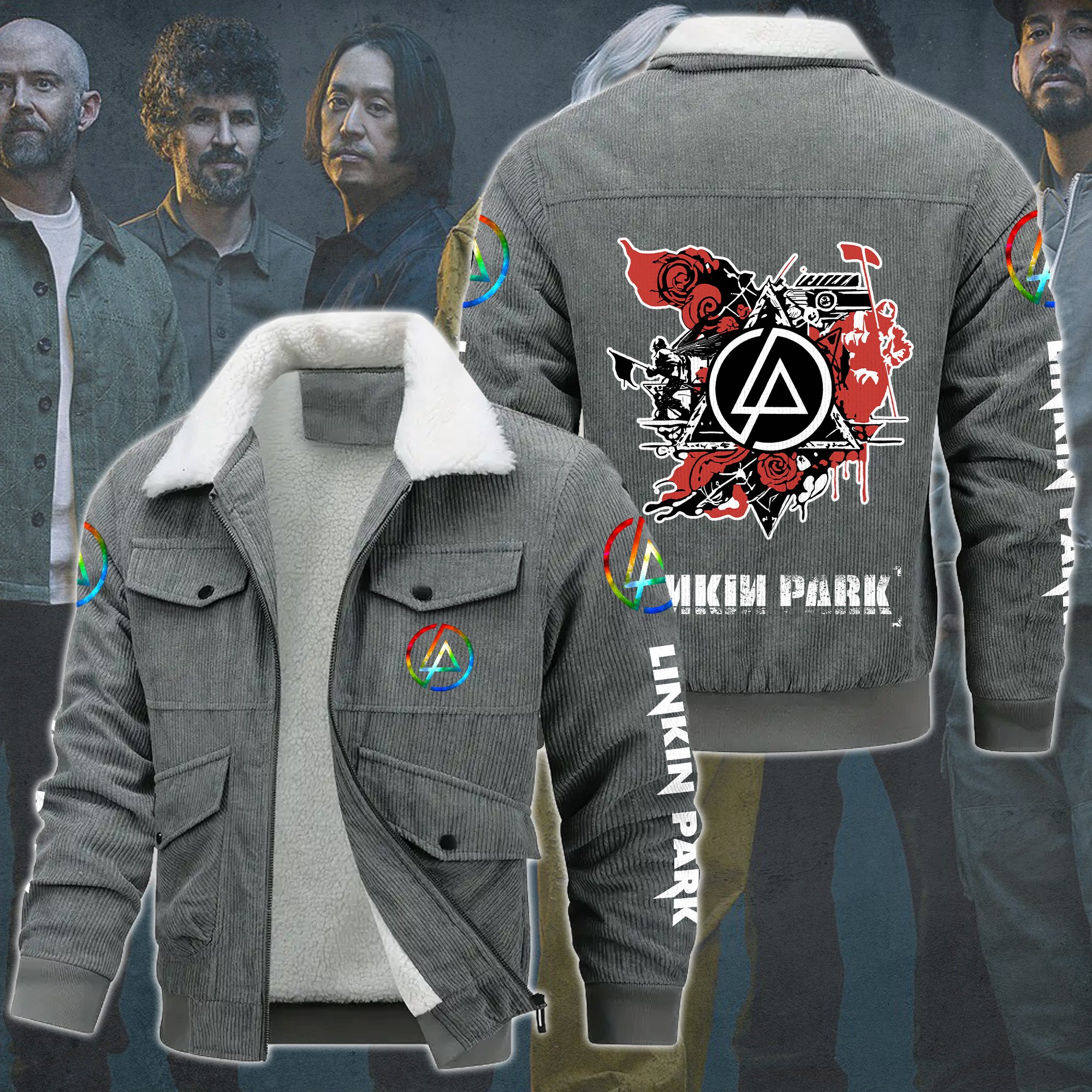 Linkin Park Music Style Thermal Cotton Jacket Prim For Fans