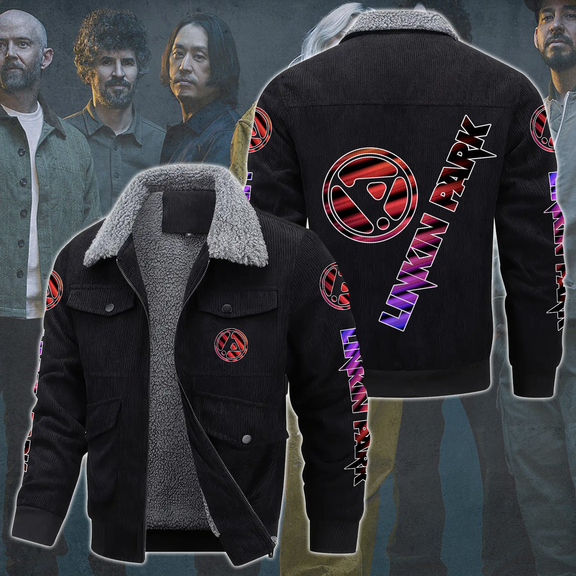 Linkin Park Music Style Thermal Cotton Jacket Prim For Fans