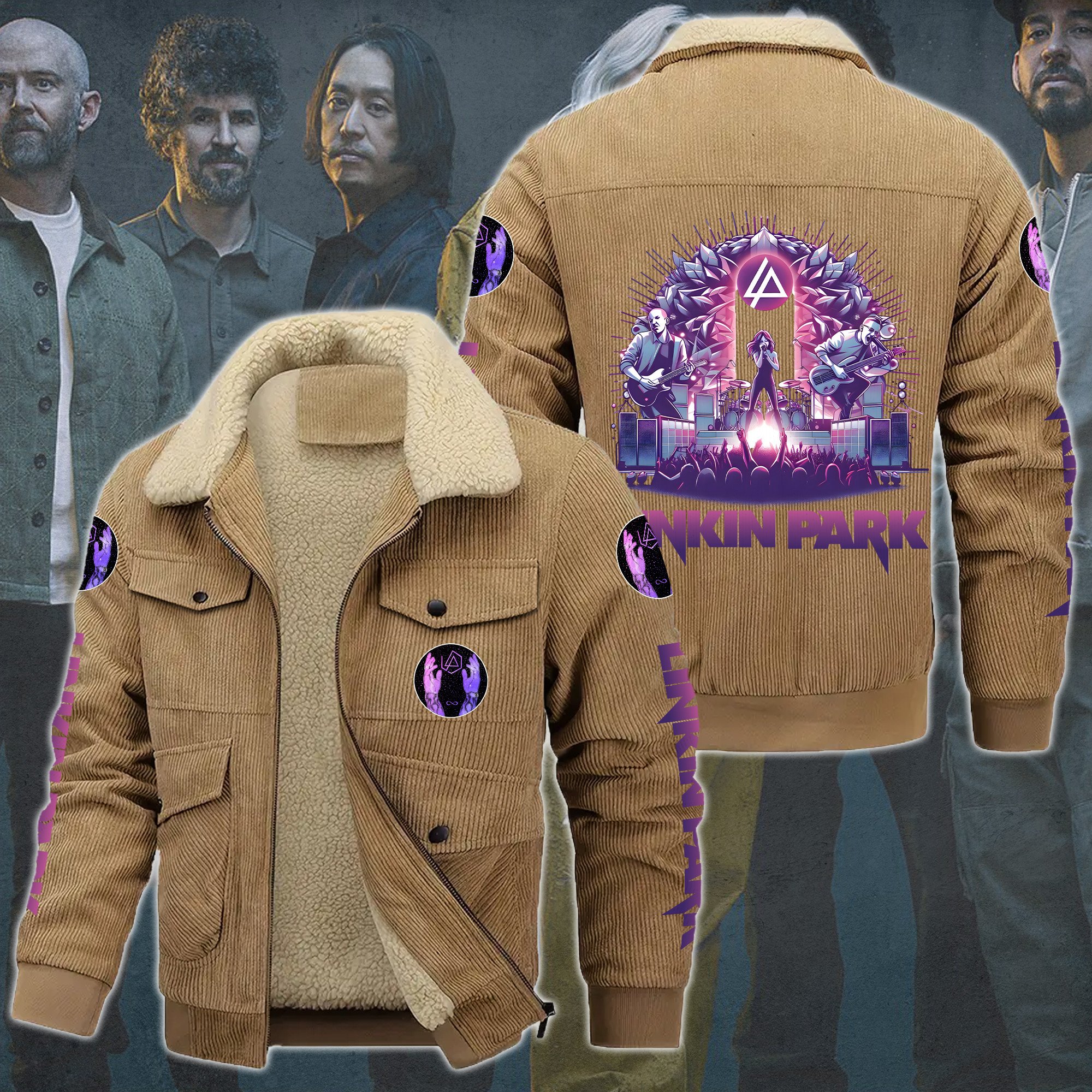 Linkin Park Music Style Thermal Cotton Jacket Prim For Fans