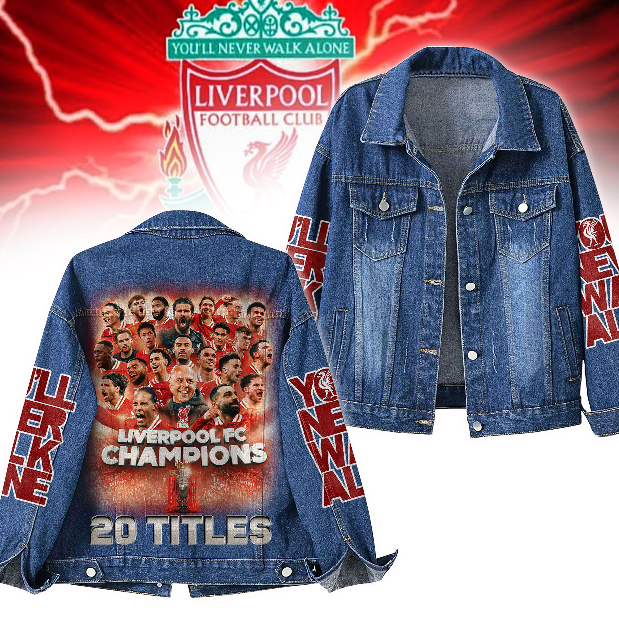 Liverpool EPL Denim Jacket Gift For Fans