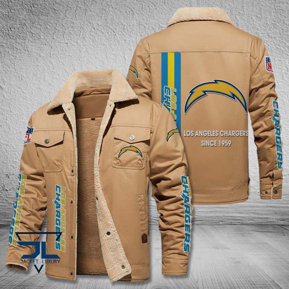 Los Angeles Chargers NFL Style Fleece Thermal Cotton Jacket For Fans