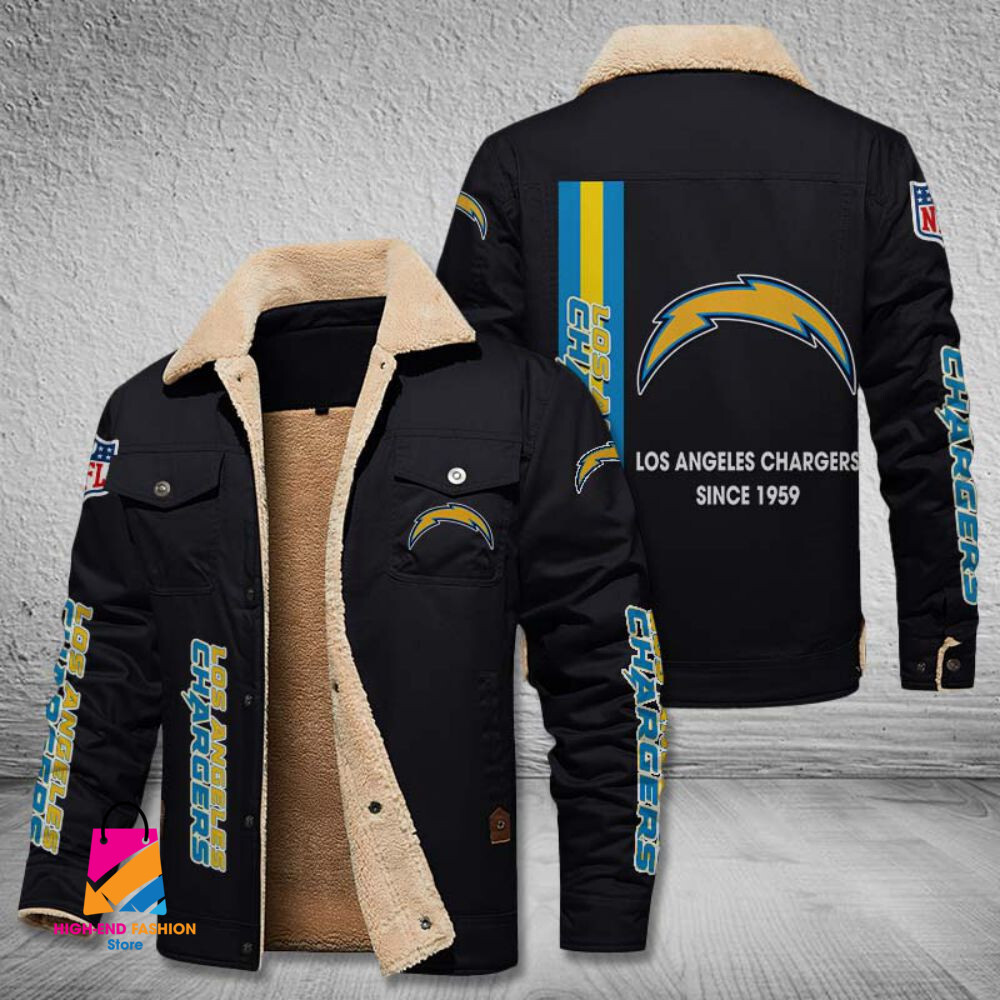 Los Angeles Chargers NFL Style Fleece Thermal Cotton Jacket For Fans