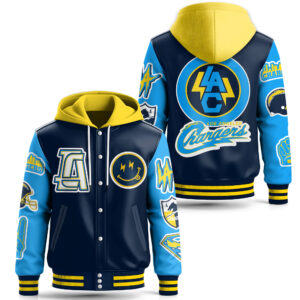 Los Angeles Chargers NFL Style Leather Baseball Jacket With Hooded For Fans