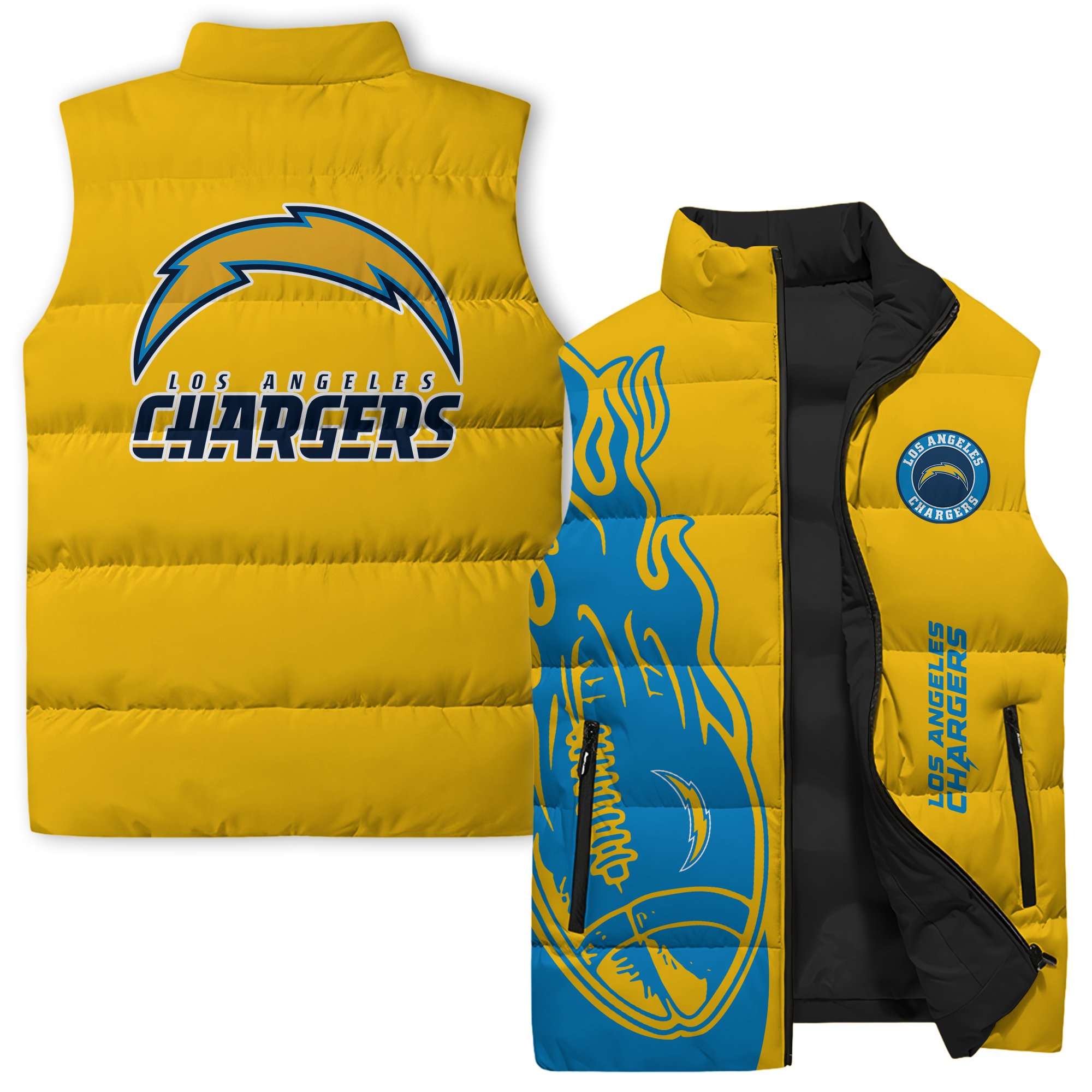 Los Angeles Chargers NFL Style Sleeveless Puffer Jacket For Fans