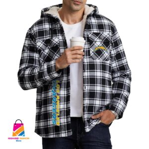 Los Angeles Chargers NFL Style Zip Fleece Flannel Jacket For Fans