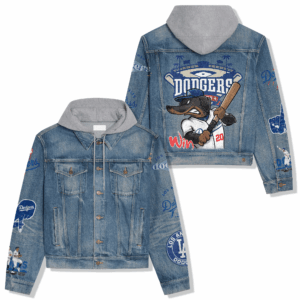 Los Angeles Dodgers MLB Style Hooded Denim Jacket For Fans